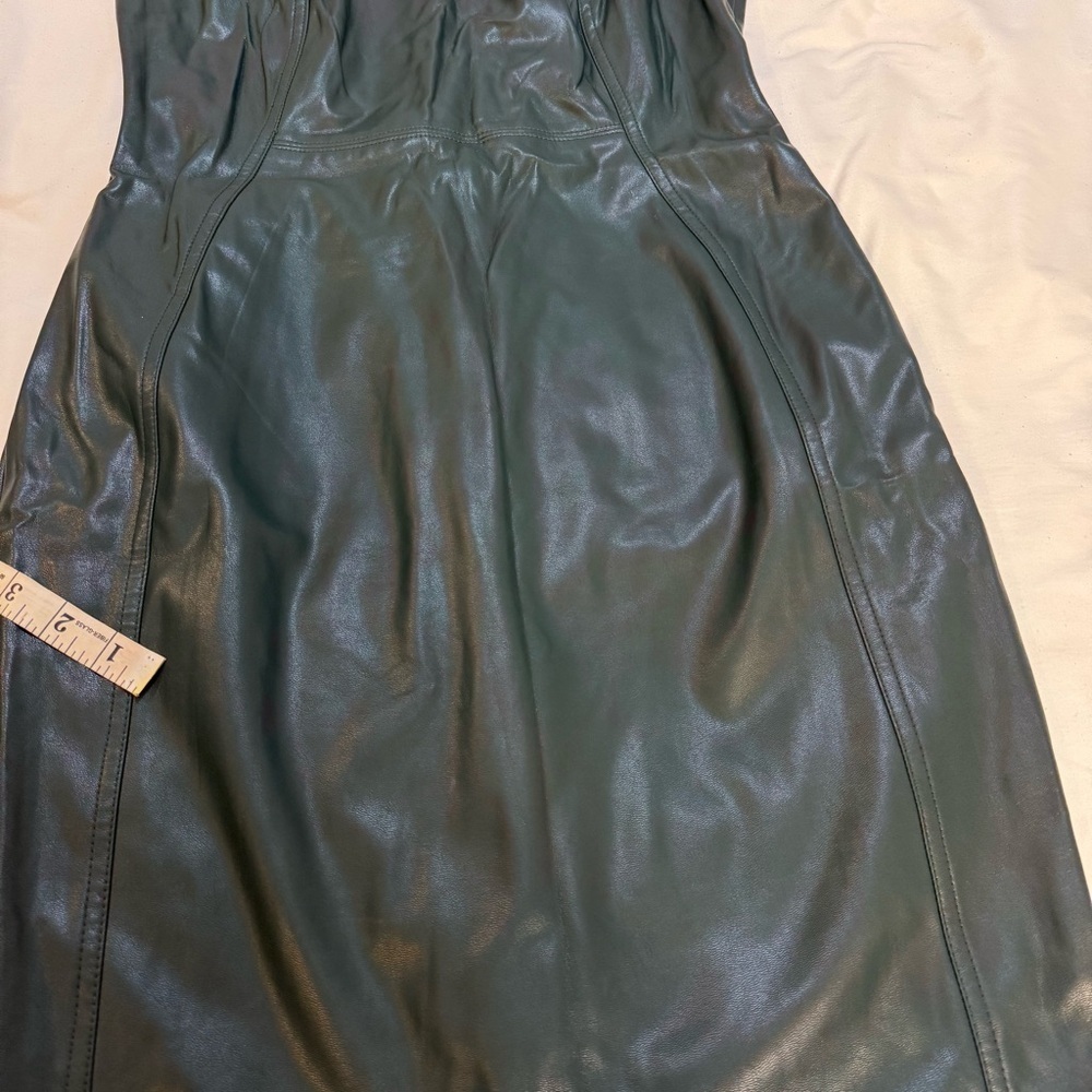 Calvin Klein green faux leather dress - Picture 7 of 11